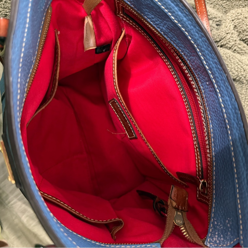 Dooney & Bourke Blue and Brown Leather Tote - Picture 12 of 12